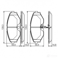 Тормозные колодки, комплект BOSCH Nissan Cedric (Y34) 10 Седан 23184 BP1473 0986495147