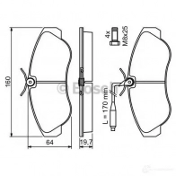 Тормозные колодки, комплект BOSCH 90R-010280/002 21 800 0986424031 336047 - Изображение 5