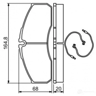 Тормозные колодки, комплект BOSCH 342260 29160 0986494273 8834D1622 - Изображение 5
