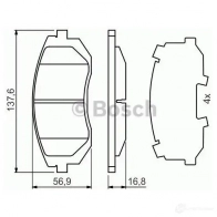 Тормозные колодки, комплект BOSCH 7767D889; 7830D929 23865 1193483805 0986494653 - Изображение 5