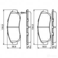 Тормозные колодки, комплект BOSCH 243 42 BP1238 342295 0986494308 - Изображение 2