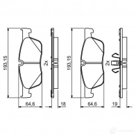 Тормозные колодки, комплект BOSCH 22322 0986494831 1193484228 BP2005 - Изображение 2
