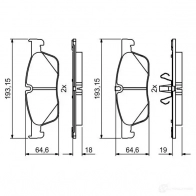 Тормозные колодки, комплект BOSCH 0986494818 BP1992 22145 1193484189 - Изображение 8