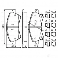 Тормозные колодки, комплект BOSCH 1193484367 0986494932 24204 BP1921 - Изображение 6