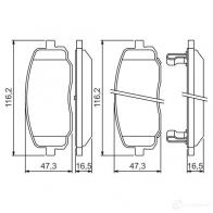 Тормозные колодки, комплект BOSCH 24275 0986494491 8815D1601 Hyundai i20 (PB) 1 2008 – 2015
