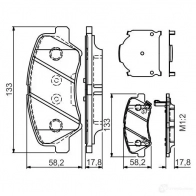 Тормозные колодки, комплект BOSCH Hyundai Solaris (RB) 1 Хэтчбек 1.6 CRDi 128 л.с. 2011 – 2024 0986tb3160 E11 90R - 02A0919/15698 25350