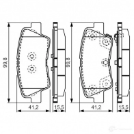 Тормозные колодки, комплект BOSCH 0986tb3203 Hyundai Solaris (RB) 1 Хэтчбек 1.6 CRDi 128 л.с. 2011 – 2024 24934 E9 90R - 01119/2689