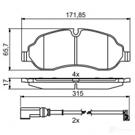 Тормозные колодки, комплект BOSCH 22034 1193484261 0986494845 BP2019 - Изображение 8