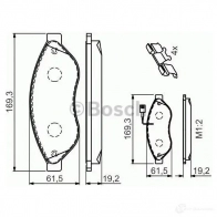 Тормозные колодки, комплект BOSCH 8689-D1489 1193483592 24468 0986494591 - Изображение 6