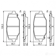 Тормозные колодки, комплект BOSCH 1193484063 BP1941 0986494767 25376 - Изображение 5