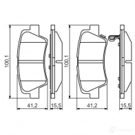 Тормозные колодки, комплект BOSCH 342841 24934 BP1643 0986495351 - Изображение 3