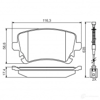 Тормозные колодки, комплект BOSCH 23 326 342550 0986494669 BP1664 - Изображение 7