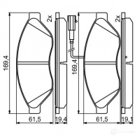 Тормозные колодки, комплект BOSCH 1193484141 BP1972 0986494798 24468 - Изображение 6
