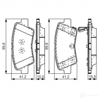 Тормозные колодки, комплект BOSCH Hyundai Sonata (NF) 5 Седан 3.3 235 л.с. 2005 – 2010 0986tb3204 24934 E9 90R - 01119/2689