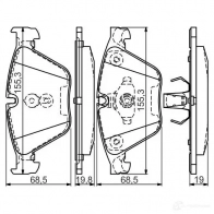 Тормозные колодки, комплект BOSCH BP1470 342513 0986494549 24688 - Изображение 5