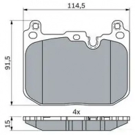 Тормозные колодки, комплект BOSCH A7H WH6Q 1437243511 0986424331 - Изображение 4