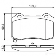 Тормозные колодки, комплект BOSCH 2 1381 0986494708 BP1703 1193483962 - Изображение 2