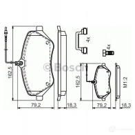 Тормозные колодки, комплект BOSCH 24133 0986494585 8362-D1245 1193483571 - Изображение 5