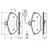 Тормозные колодки, комплект BOSCH 42T FL 4047023032911 Audi 80 0986tb2072