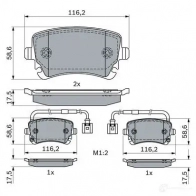 Тормозные колодки, комплект BOSCH 0986424057 W6W UO 1437243625 - Изображение 2