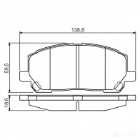 Тормозные колодки, комплект BOSCH 0986495126 23703 Toyota Highlander (U20) 1 Кроссовер 3.3 (MCU23) 233 л.с. 2003 – 2007 BP1509