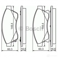 Тормозные колодки, комплект BOSCH BP1355 342414 0986494433 25031 - Изображение 5