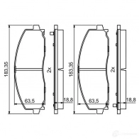 Тормозные колодки, комплект BOSCH 0986494769 25378 BP1943 1193484069 - Изображение 5