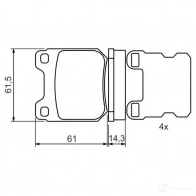 Тормозные колодки, комплект BOSCH BP1444 21050 Opel Omega (B) 2 Седан 2.0 (F69. M69. P69) 116 л.с. 1994 – 1999 0986494523