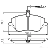 Тормозные колодки, комплект BOSCH Peugeot 407 1 (6C, D, E) 2004 – 2010 BP1405 24133 0986494484