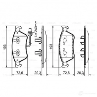 Тормозные колодки, комплект BOSCH 342188 23896 7928-D1024;7928-D1117 0986494200 - Изображение 5