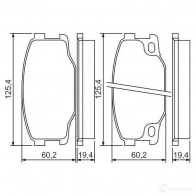 Тормозные колодки, комплект BOSCH 0986494442 342423 BP1364 29242