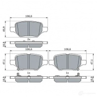 Тормозные колодки, комплект BOSCH 0986424895 Opel Mokka (X) 1 Кроссовер 1.6 CDTI 4x4 (76) 136 л.с. 2015 – 2025 6PI 6E81