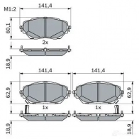 Тормозные колодки, комплект BOSCH 1437243508 0986424865 DF5Z 2MO - Изображение 3
