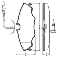 Тормозные колодки, комплект BOSCH Peugeot 406 1 (8B) Седан 1.8 101 л.с. 1996 – 1999 OQWB 3 0986tb2296 4047023035158