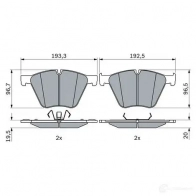 Тормозные колодки, комплект BOSCH 0986424920 N0L83 F Rolls Royce Ghost (RR4) 1 2008 – 2020