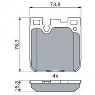 Тормозные колодки, комплект BOSCH 1437243480 ELF PHIY 0986424755 - Изображение 5