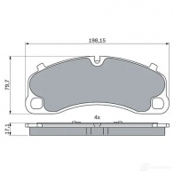 Тормозные колодки, комплект BOSCH Porsche 911 (991) 5 Купе 4.0 GT3 RS 520 л.с. 2018 – 2024 AKSUT1 J 0986424925