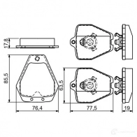 Тормозные колодки, комплект BOSCH 0986494215 342203 21452 BP1151