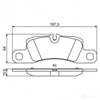 Тормозные колодки, комплект BOSCH 1193484327 0986494869 24552 BP2043 - Изображение 3