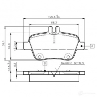 Тормозные колодки, комплект BOSCH B0 N81 4047025015172 0986tb3145 Mercedes GLA (X156) 1 Кроссовер 2.1 GLA 220 CDI / d (1503) 163 л.с. 2013 – 2025