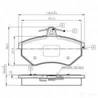 Тормозные колодки, комплект BOSCH KIVJ G Audi 80 4047024112247 0986tb2506