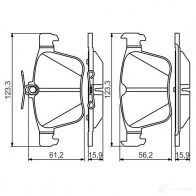 Тормозные колодки, комплект BOSCH 0986495346 BP1638 25009 Volkswagen Tiguan (AD1) 2 Кроссовер 1.5 TSI 131 л.с. 2019 – 2024