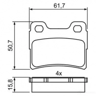 Тормозные колодки, комплект BOSCH BP1752 342867 0986495386 21832