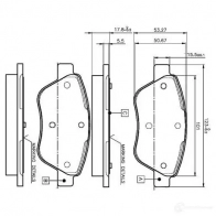 Тормозные колодки, комплект BOSCH 0986tb2835 Fiat 500 (312) 1 Кабриолет 1.4 102 л.с. 2011 – 2024 E9 90R - 01108/849 WVA 23705