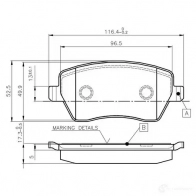 Тормозные колодки, комплект BOSCH D1435 8553 0986tb2448 1193496645 D1435 8553