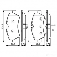 Тормозные колодки, комплект BOSCH E9 90R - 02A0119/3532 25603 Ford Transit Custom 1 (V362) Автобус 2.2 TDCi 100 л.с. 2012 – 2025 0986tb3202