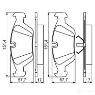 Тормозные колодки, комплект BOSCH 342745 0986495229 21292 BP1527 - Изображение 3