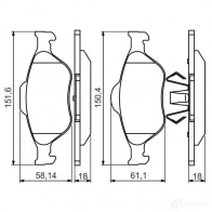 Тормозные колодки, комплект BOSCH 23202 342737 0986495220 BP1518 - Изображение 7