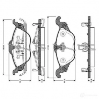 Тормозные колодки, комплект BOSCH Opel Astra (G) 2 Хэтчбек 1.8 (F08. F48) 110 л.с. 2003 – 2004 0986tb2044 WVA 23063 E9 90R - 01706/007