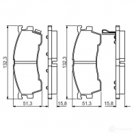 Тормозные колодки, комплект BOSCH 342780 21754 0986495265 BP1569